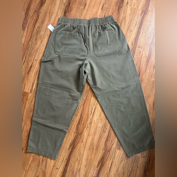 Old Navy High Waisted Pulla Utility Pants Olive Green Womens M Petite - Picture 5 of 8